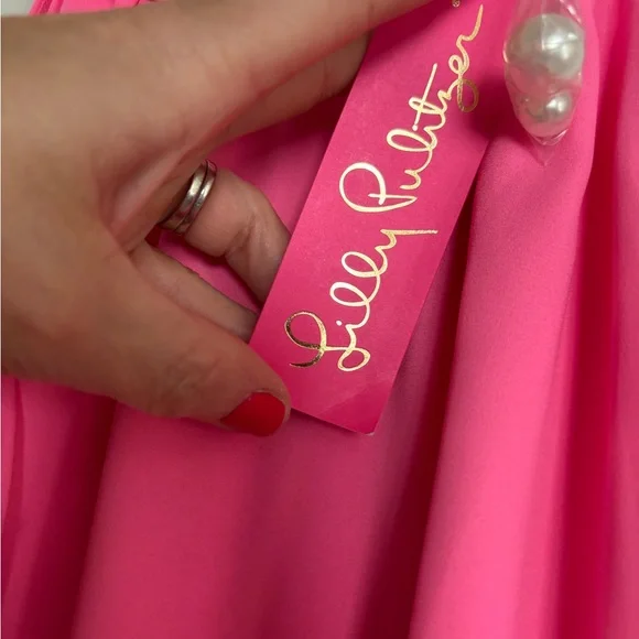 Lilly Pulitzer Pink Sleeveless Top with Pearl Detail - Picture 5 of 5